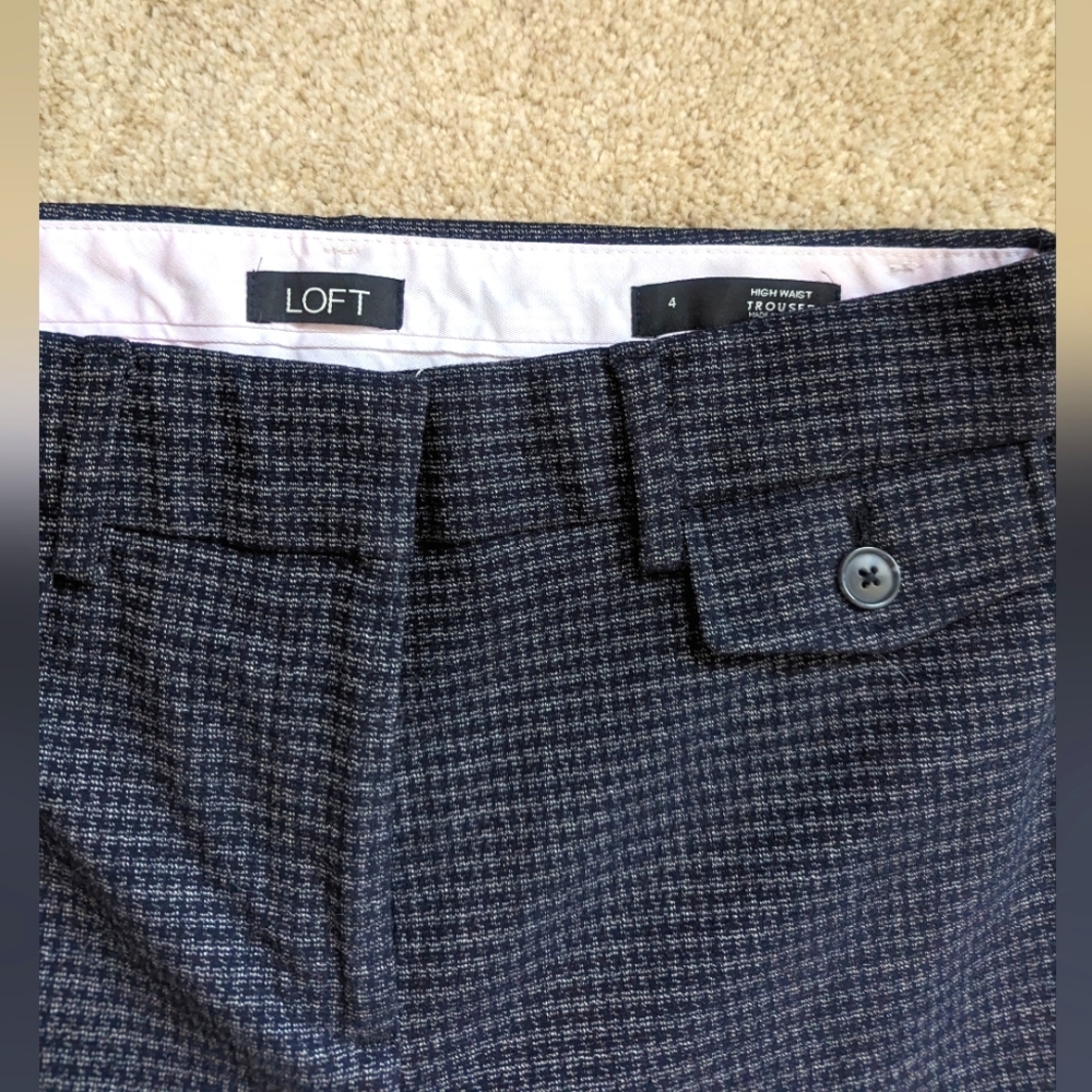 LOFT high waist herringbone trouser
